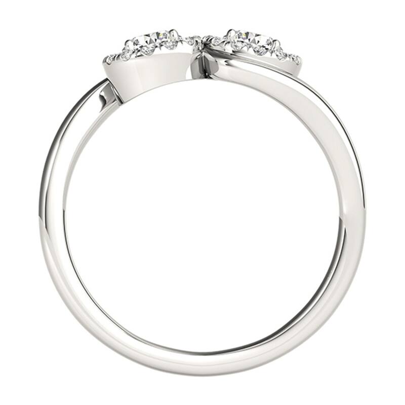 Auriya 14k Gold 1ctw Round Two-stone Halo Diamond Engagement Ring