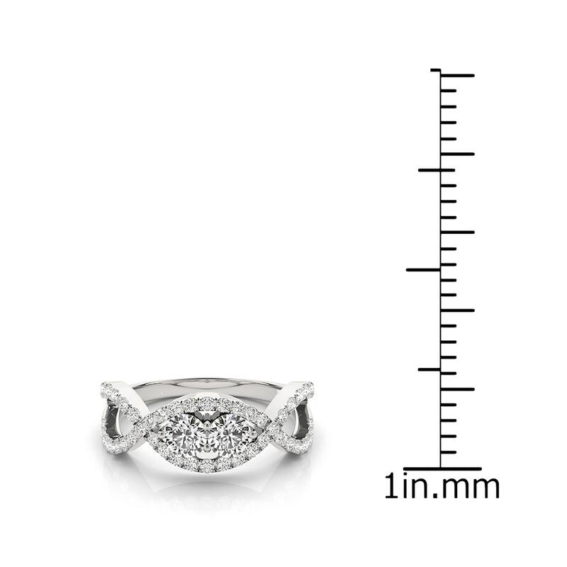 Auriya 14k Gold 1/2 carat TW 2-Stone Infinity Diamond Engagement Ring