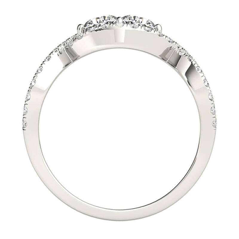 Auriya 14k Gold 1/2 carat TW 2-Stone Infinity Diamond Engagement Ring