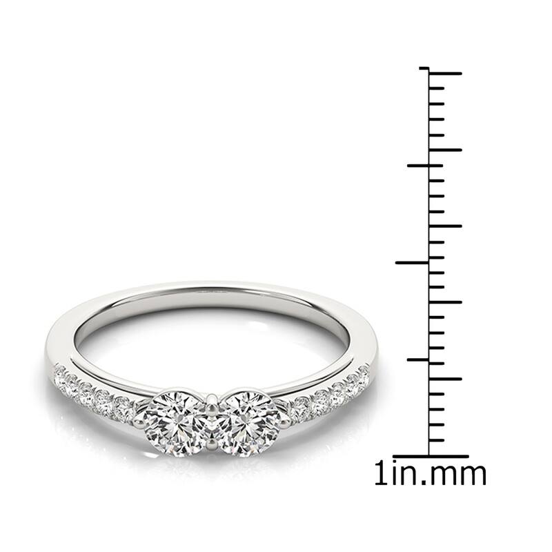 Auriya 14k White Gold 3/4 carat TW 2-Stone Diamond Engagement Ring (H-I, SI1-SI2)