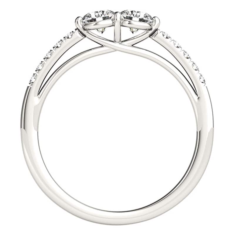 Auriya 14k White Gold 3/4 carat TW 2-Stone Diamond Engagement Ring (H-I, SI1-SI2)