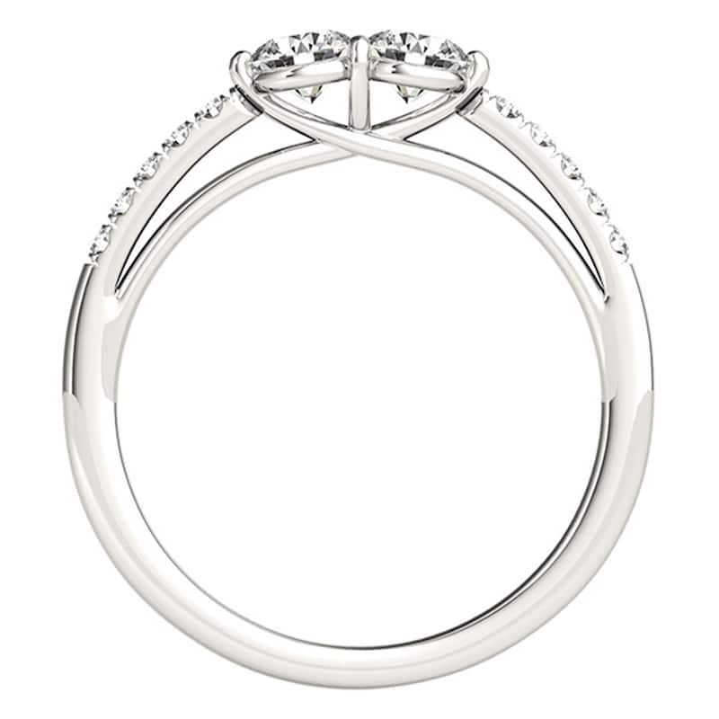 Auriya 14k Gold 1ctw Round Two-stone Diamond Engagement Ring 14k White Gold (H-I, SI1-SI2)