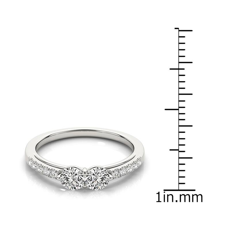 Auriya 14k White Gold 1/2 carat TW 2-Stone Diamond Engagement Ring (H-I, SI1-SI2)