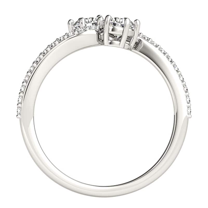 Auriya 14k White Gold 3/4ct TDW Round Two Stone Diamond Engagement Ring