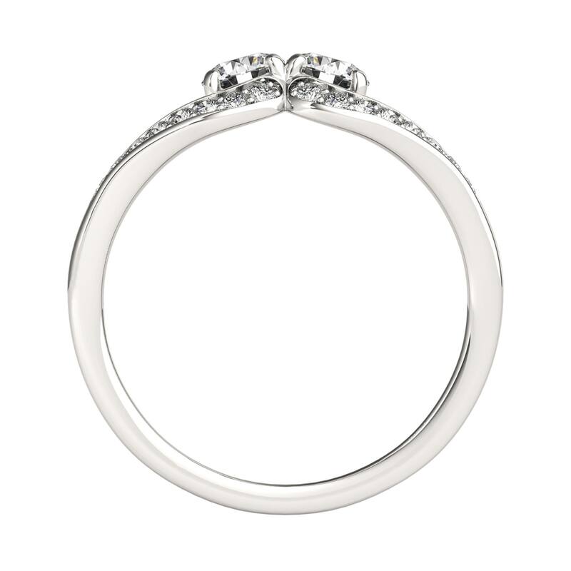 Auriya 14k Gold 1ctw Modern Two-stone Diamond Engagement Ring (H-I, SI1-SI2)