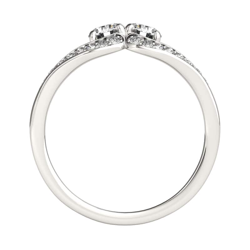 Auriya Modern Split 2-Stone Diamond Engagement Ring 3/4ct TDW 14K White Gold