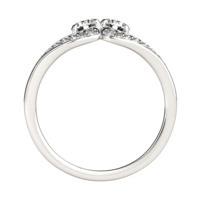 Auriya 14k Gold 1/2ctw Modern Two-stone Diamond Engagement Ring