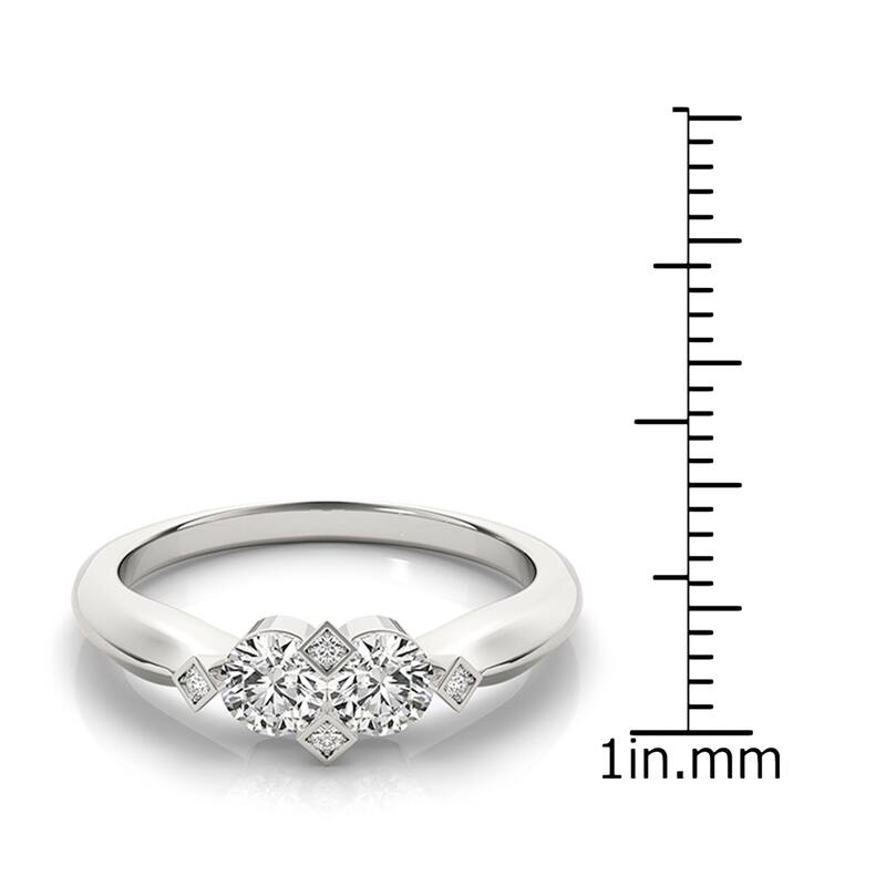 Auriya Modern 1/2ct TDW Round 2-Stone Diamond Engagement Ring 14k White Gold