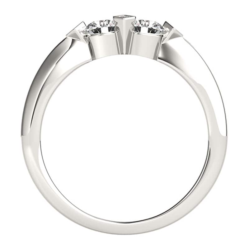 Auriya Modern 1/4ct TDW Round 2-Stone Diamond Engagement Ring 14k White Gold (H-I, SI1-SI2)