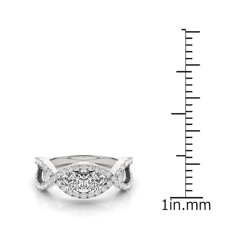 Auriya Infinity 2-Stone Diamond Engagement Ring 3/4ct TDW 14k White Gold