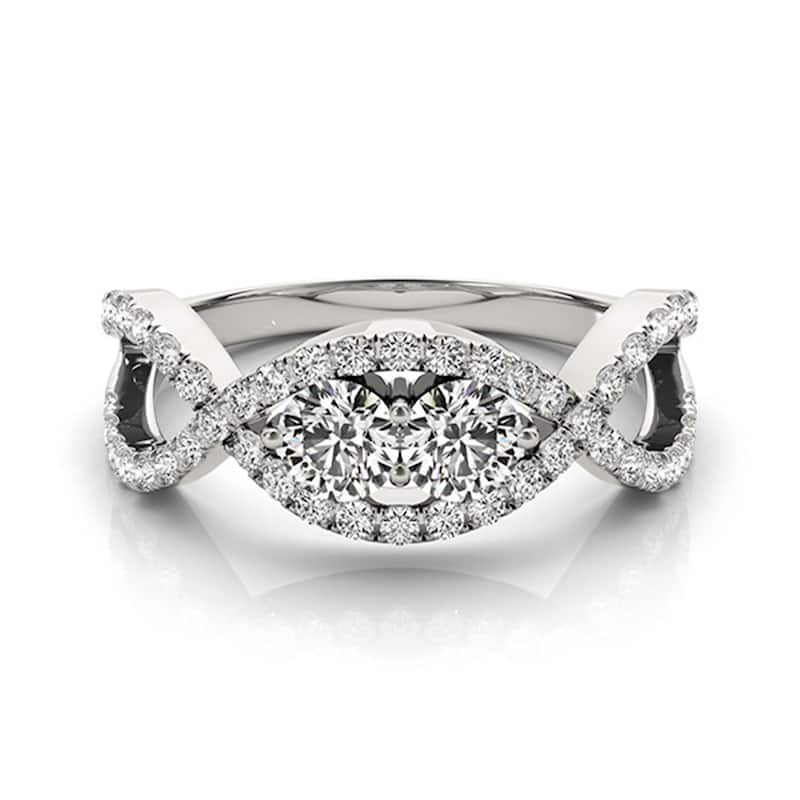 Auriya Infinity 2-Stone Diamond Engagement Ring 3/4ct TDW 14k White Gold