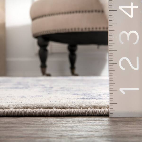 dimension image slide 0 of 2, nuLOOM Blue Vintage Floral Vines Area Rug