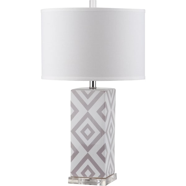 Safavieh Lighting 27-inch Diamonds Grey Table Lamp