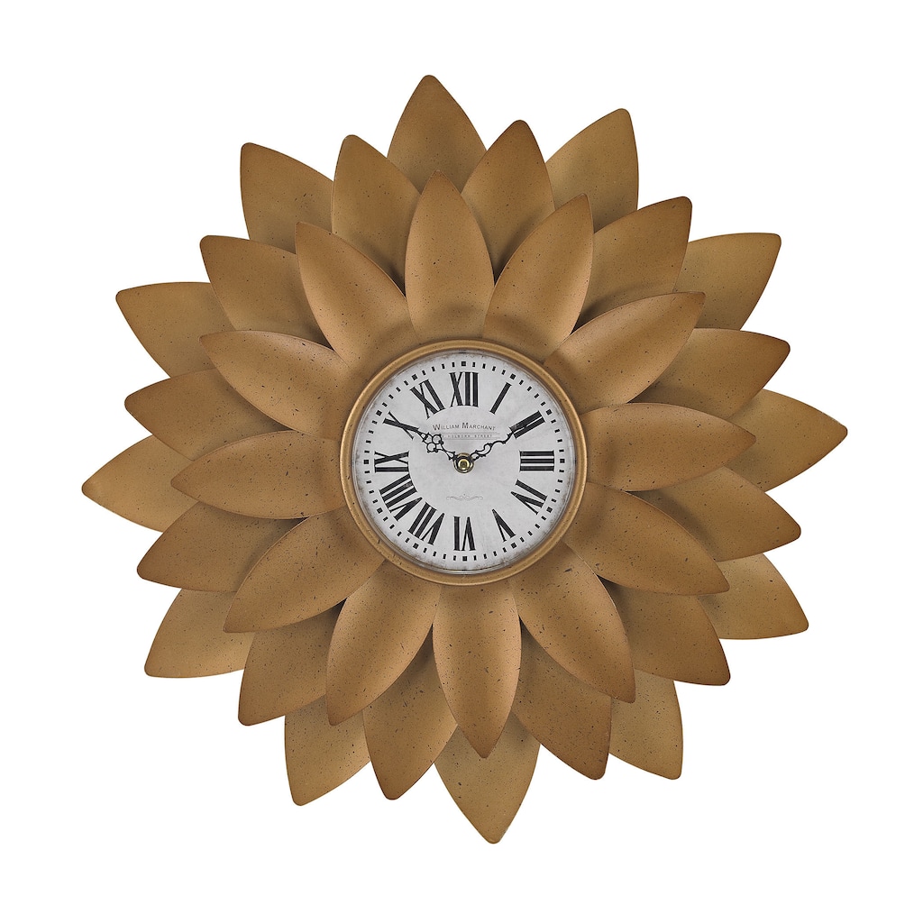 Gold Petal Wall Clock