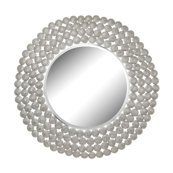 Pierced Metal Frame Disks Mirror