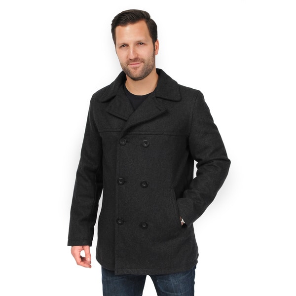 EXcelled Men s Double Breasted Peacoat Big Sizes 4XL in Black As Is Item Bed Bath Beyond 10806779