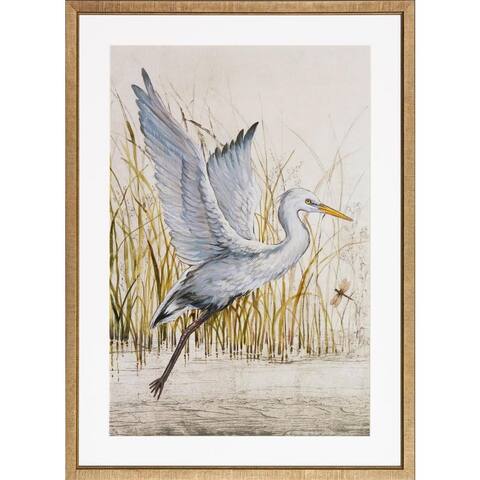 Heron Sanctuary Framed Art Print II - Gold