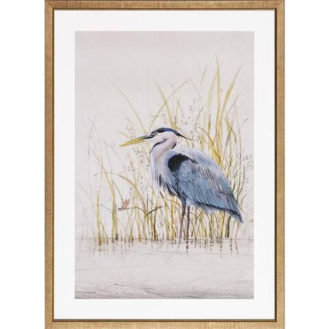 Heron Sanctuary Framed Art Print III - Gold