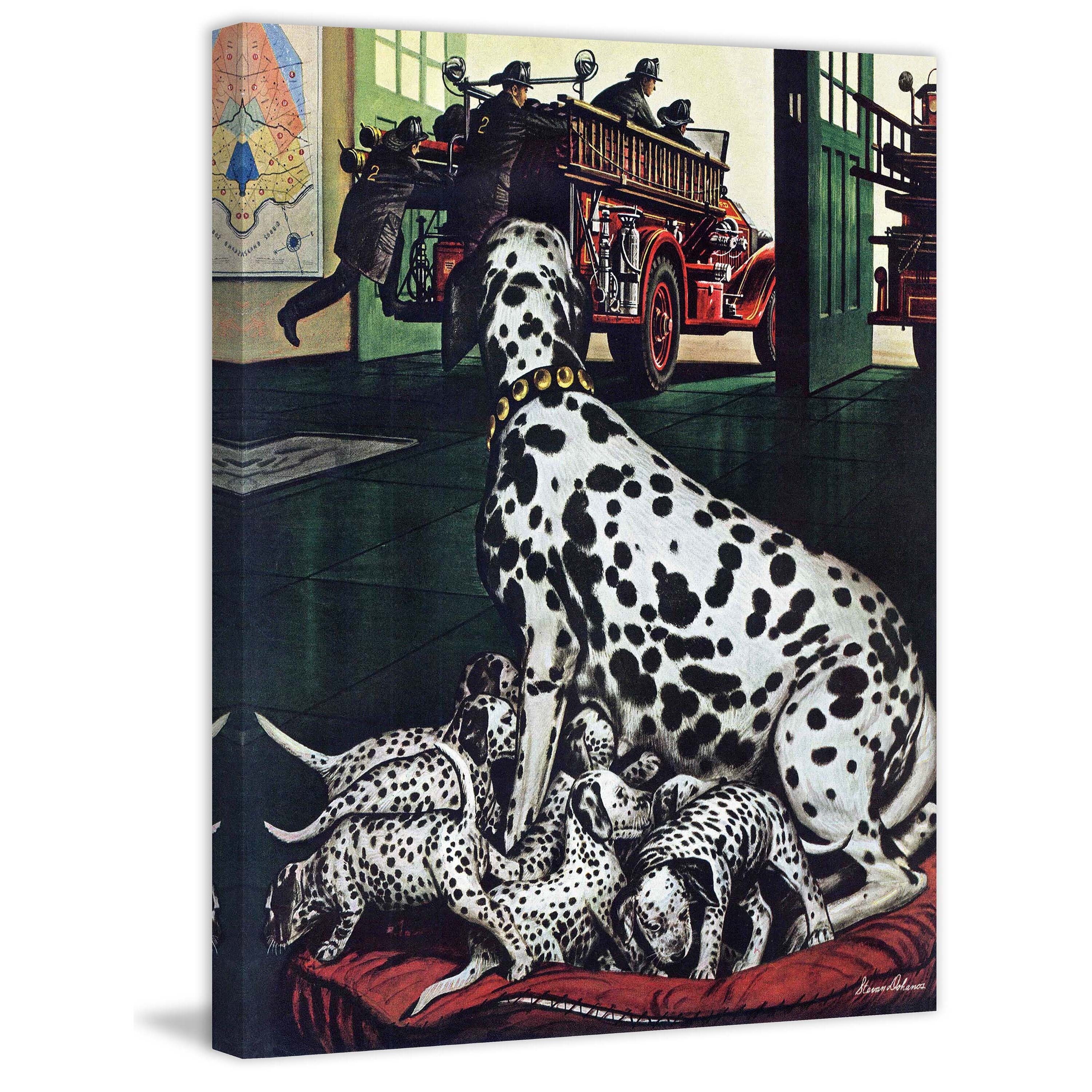 Marmont Hill Handmade Dalmatian And Pups Painting Print On Canvas Multi Color Overstock 10807010