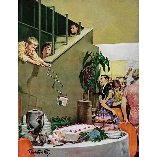 Marmont Hill - Stealing Cake at Grownups Party by Thornton Utz Painting ...