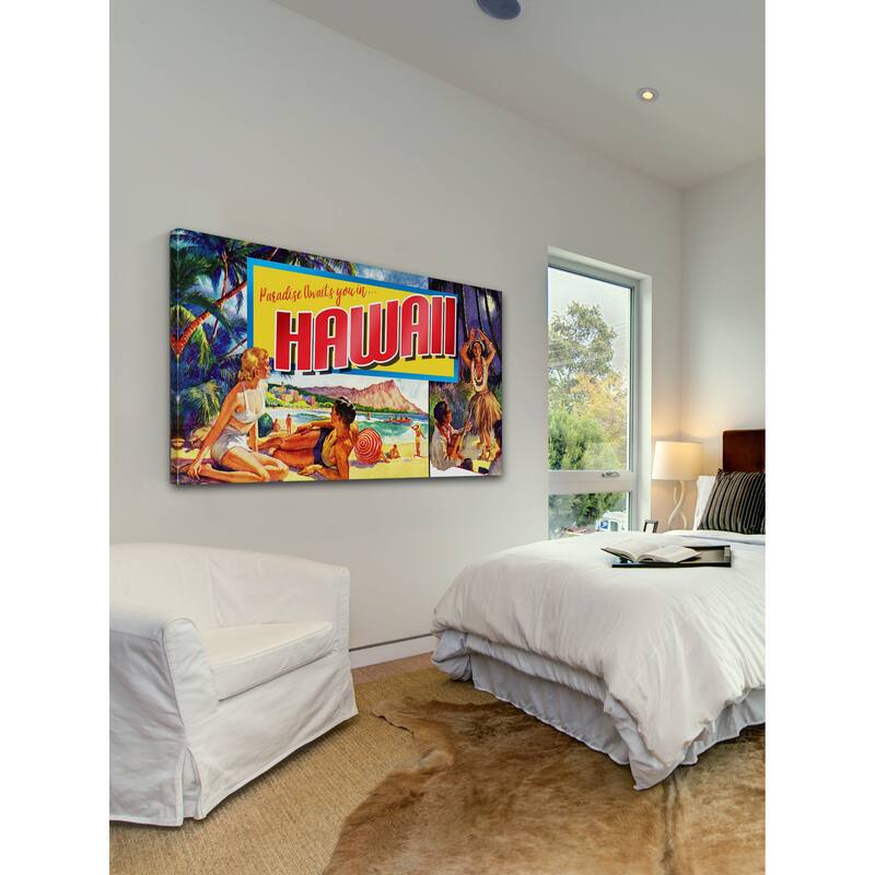 Marmont Hill - Paradise Hawaii by Saturday Evening Post Painting Print on Canvas - Multi-Color