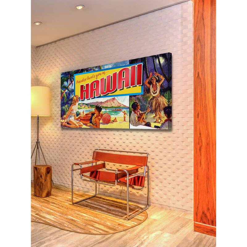 Marmont Hill - Paradise Hawaii by Saturday Evening Post Painting Print on Canvas - Multi-Color