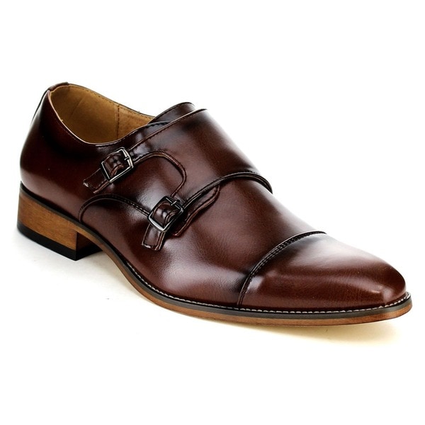 Beston EA28 Men's Double Monk Strap Slip-on Dress Shoes - 17852866 ...