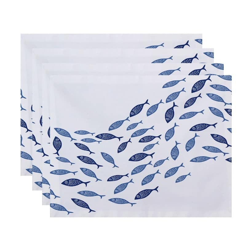 Escuela Animal Print Placemats (Set of 4) - Blue