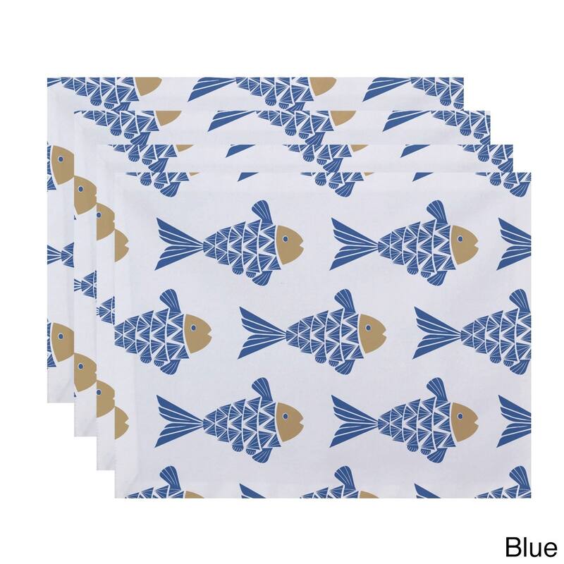 Fish Tales Animal Print Placemats (Set of 4) Bed Bath & Beyond 10807783