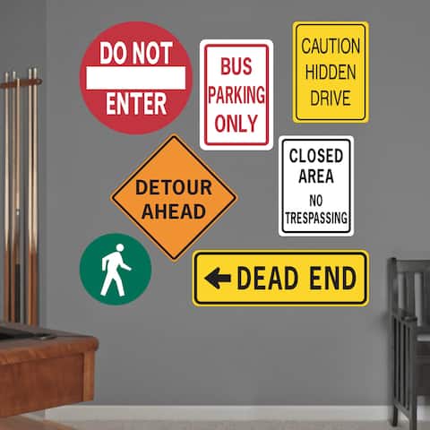 Printed Road Signs Wall Decals