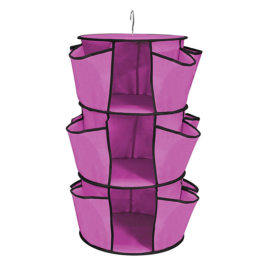 Azalea Pink Durable hanging Closet Organizer