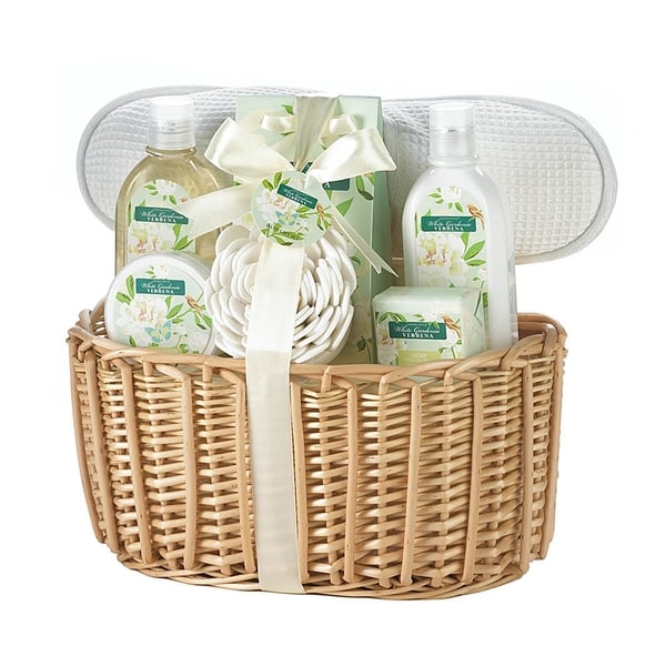 Spa Bath and Body White Gardenia Scent Gift Basket Free Shipping