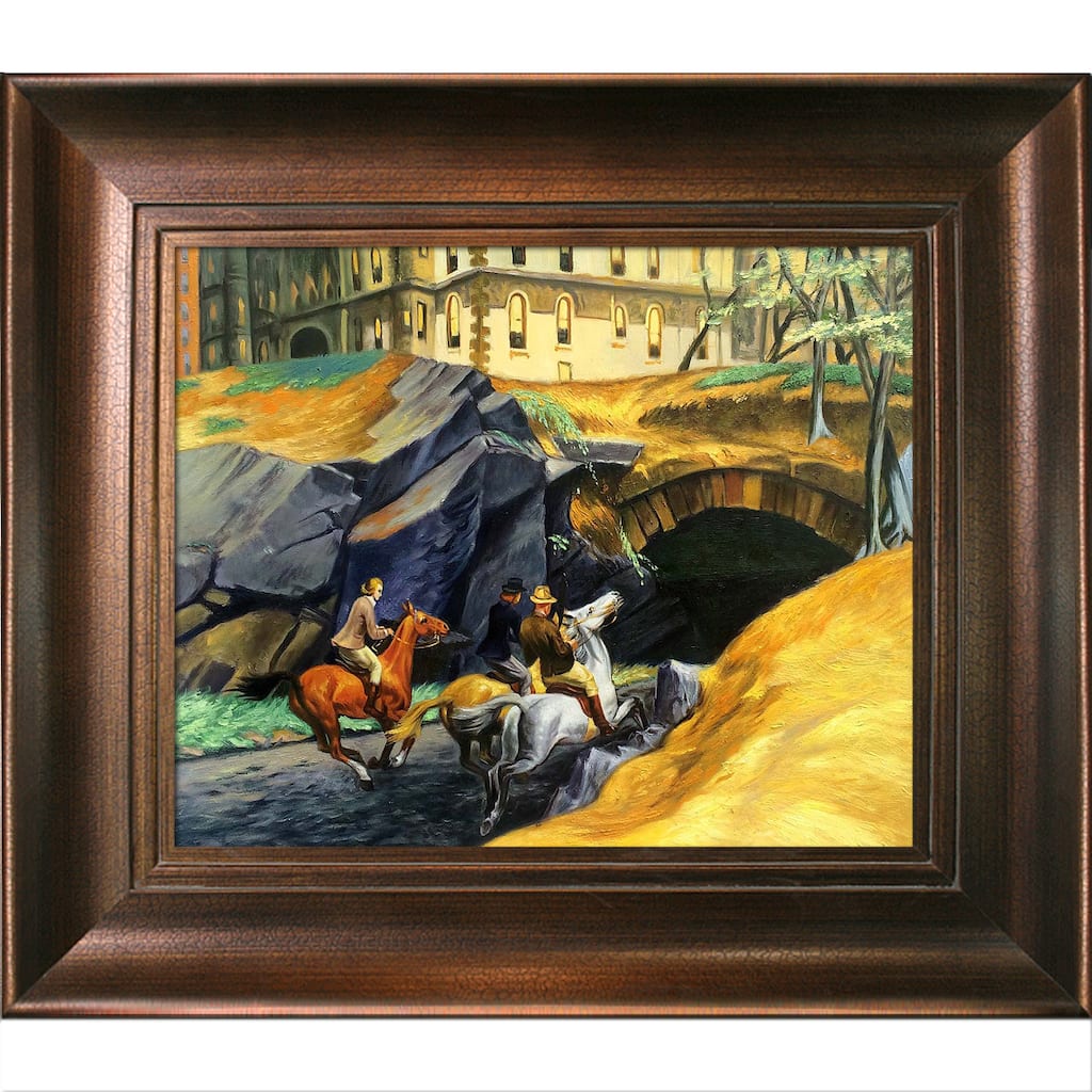 La Pastiche Edward Hopper 'Bridle Path, 1939' Hand Painted Framed Canvas Art
