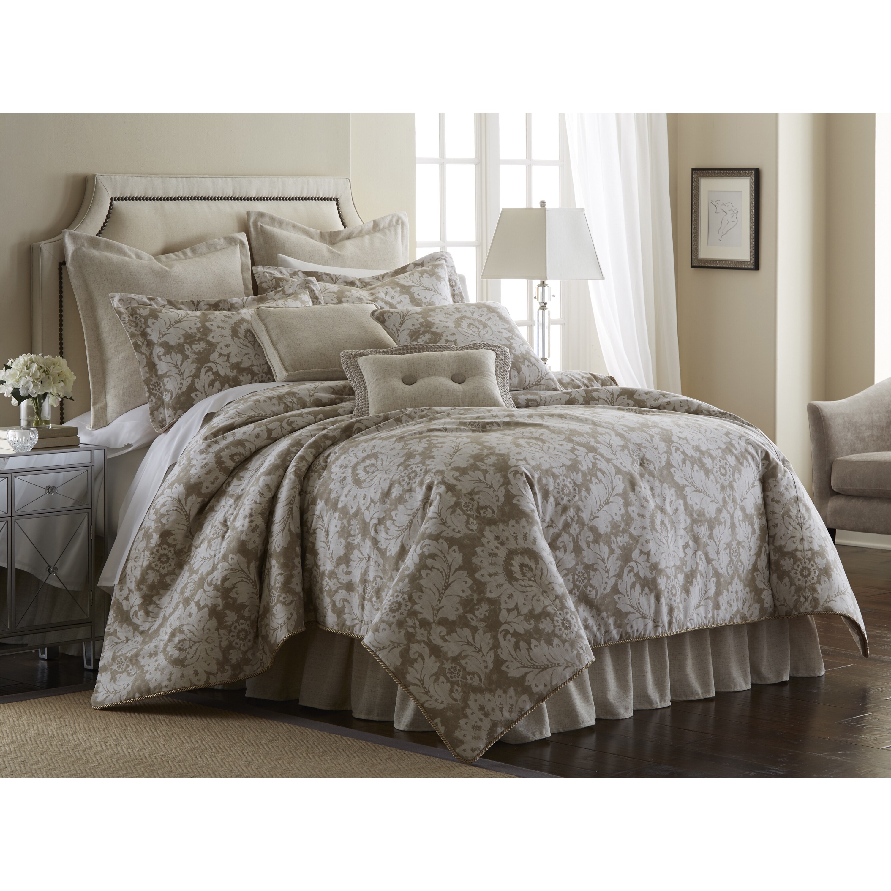 Shop Pchf Florentine Taupe 4 Piece Comforter Set Free Shipping