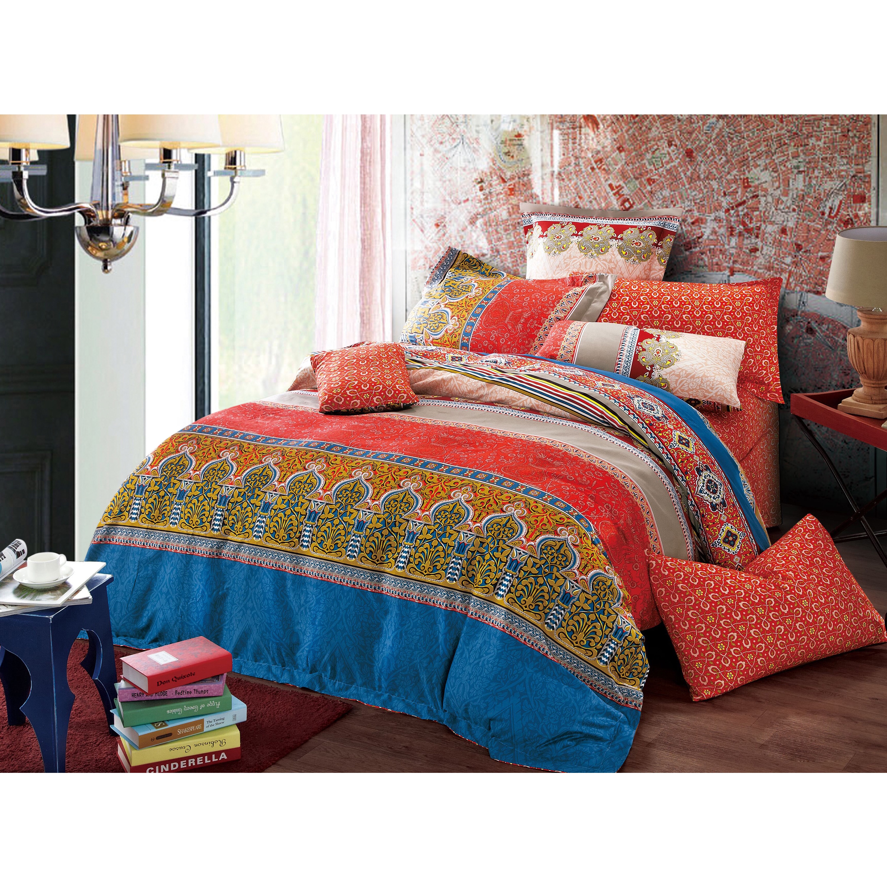 Shop Pchf Moroccan 3 Piece Reversible Print Comforter Set Multi