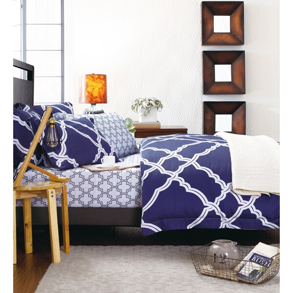 Sherry Kline Blues Hues 3-piece Reversible Print Comforter Set