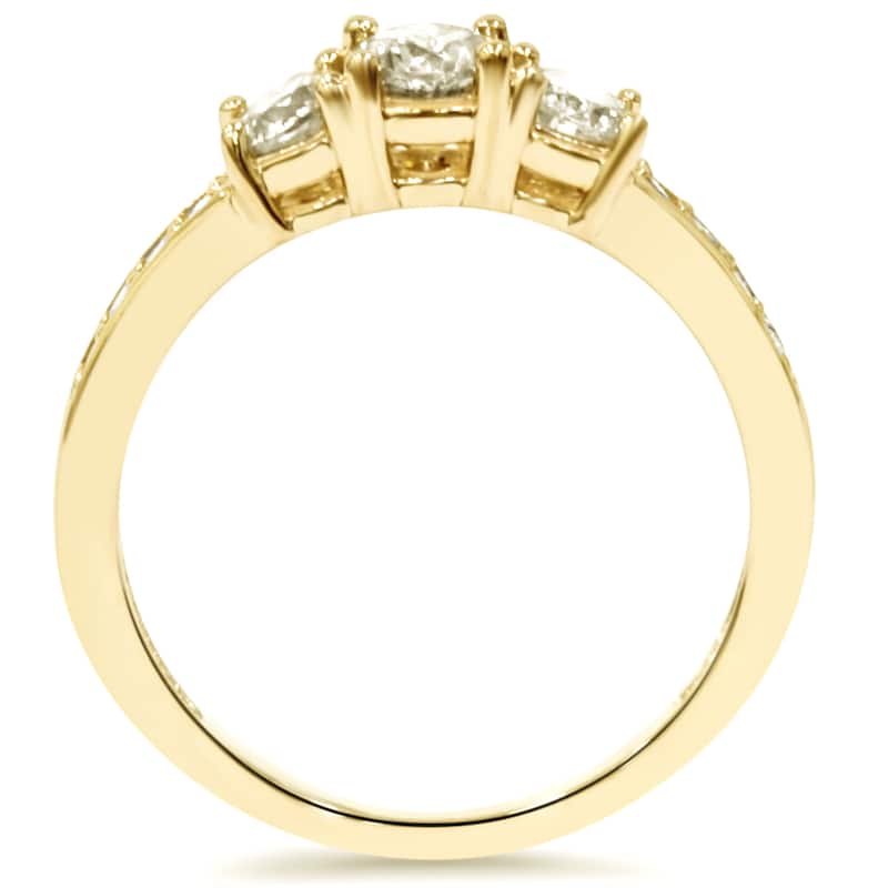 14k Yellow Gold 1ct TDW Diamond Three-Stone Engagement Ring