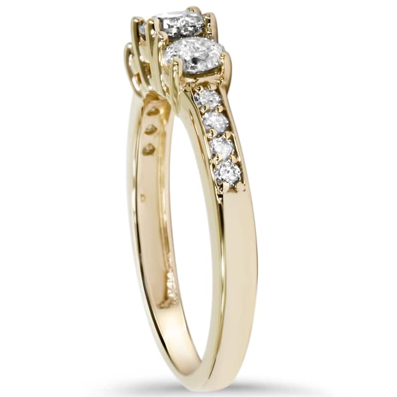 14k Yellow Gold 1ct TDW Diamond Three-Stone Engagement Ring