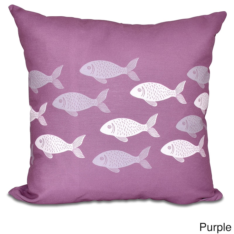 Fish Line 18-inch Animal Print Pillow - Purple