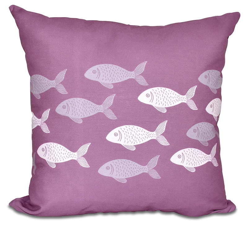 Fish Line 18-inch Animal Print Pillow