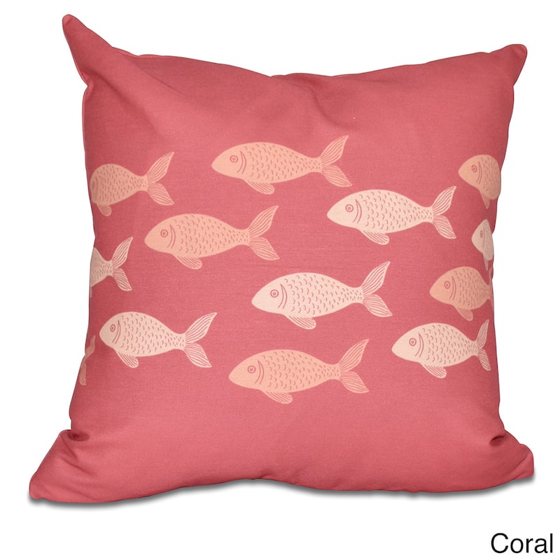 Fish Line 18-inch Animal Print Pillow - Orange