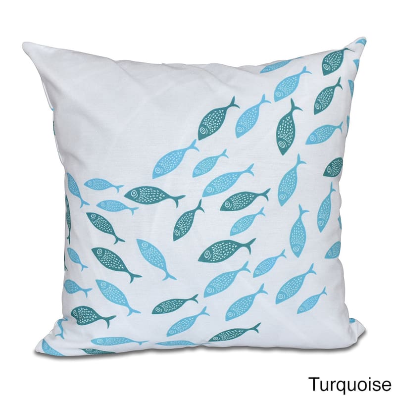 Escuela 20-inch Animal Print Pillow - Turquoise