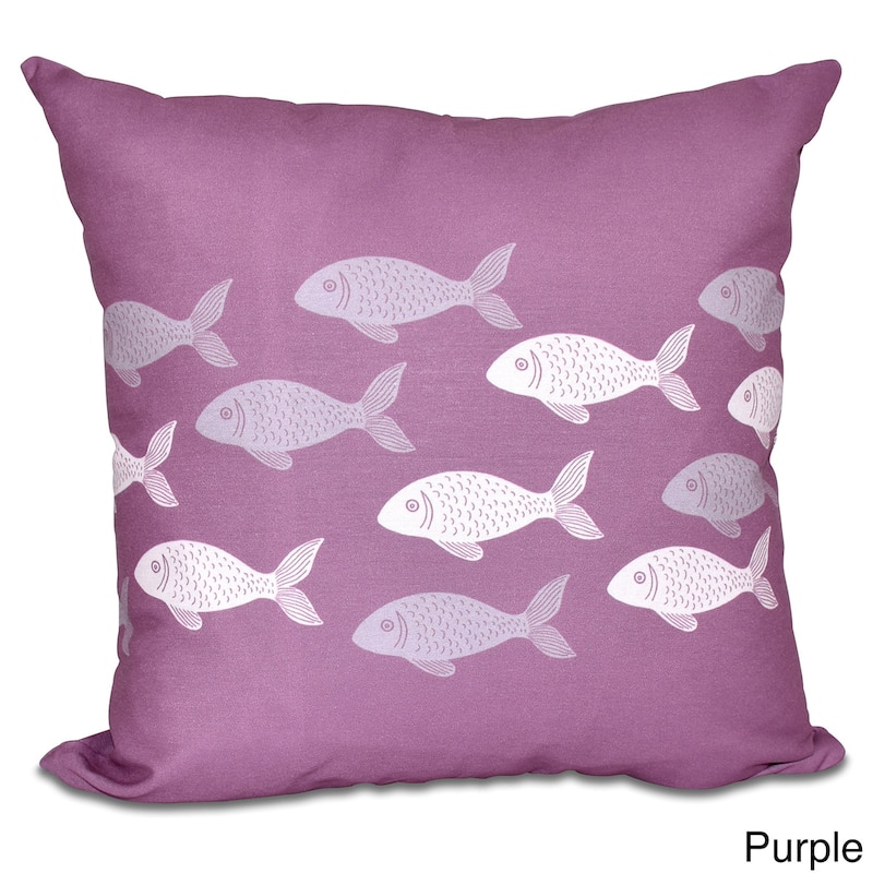 Fish Line 20-inch Animal Print Pillow