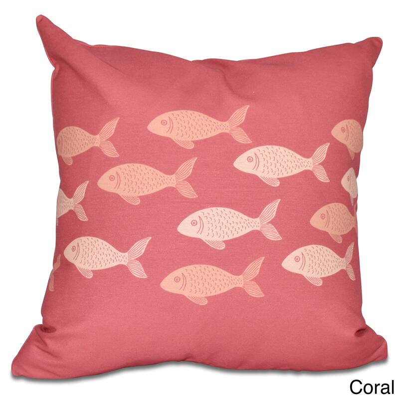 Fish Line 20-inch Animal Print Pillow