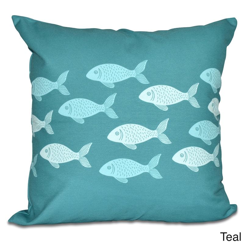 Fish Line 20-inch Animal Print Pillow