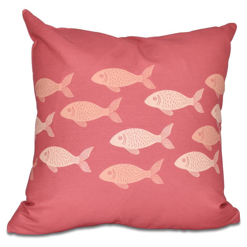 Fish Line 20-inch Animal Print Pillow