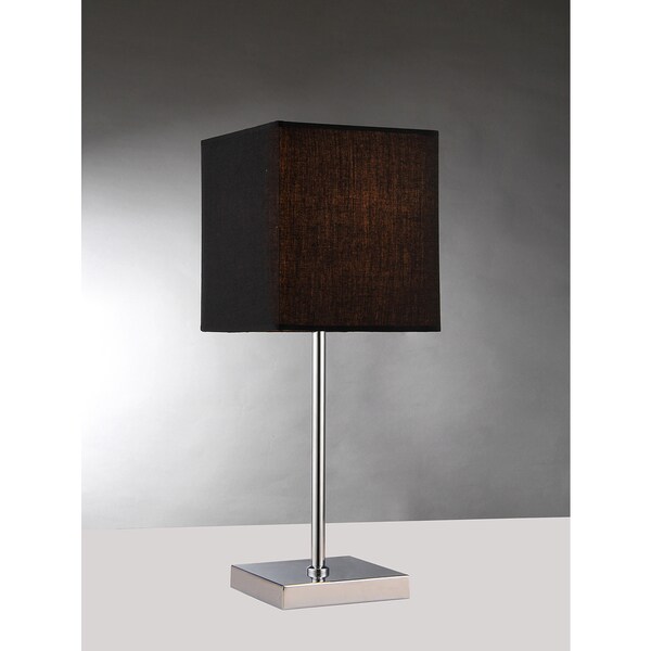 Charlisah 1 Light Black Fabric Chrome Table Lamp