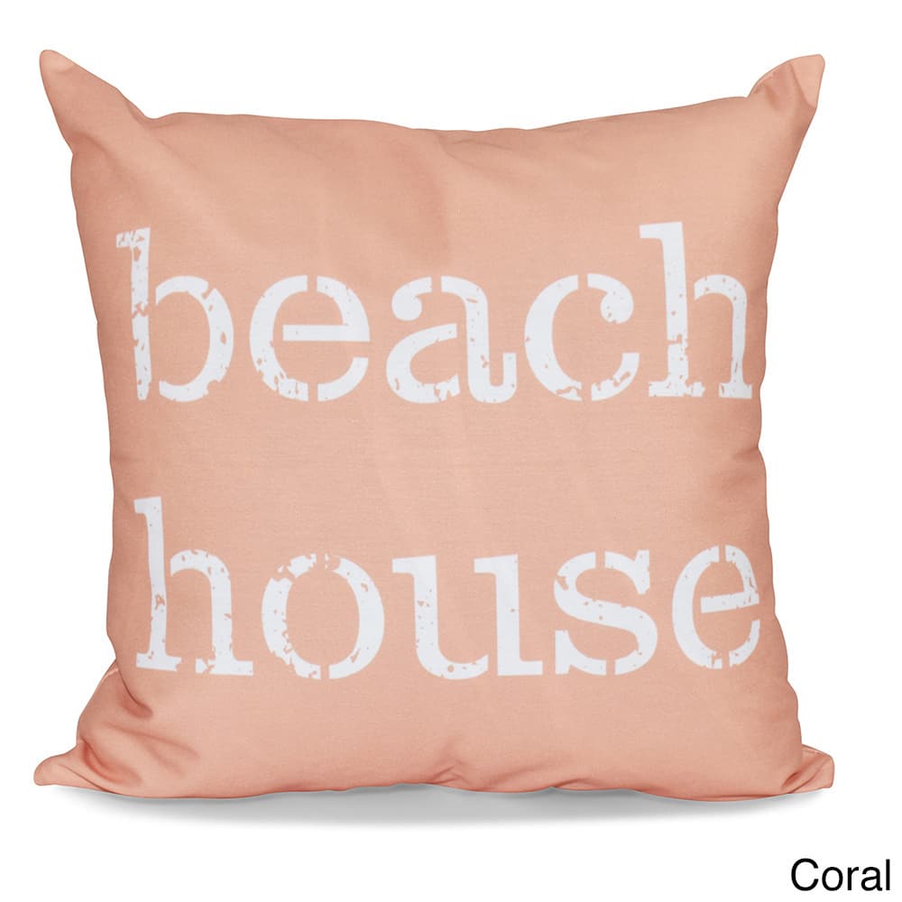Beach House 26-inch Word Print Pillow