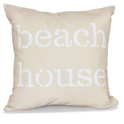 Beach House 26-inch Word Print Pillow