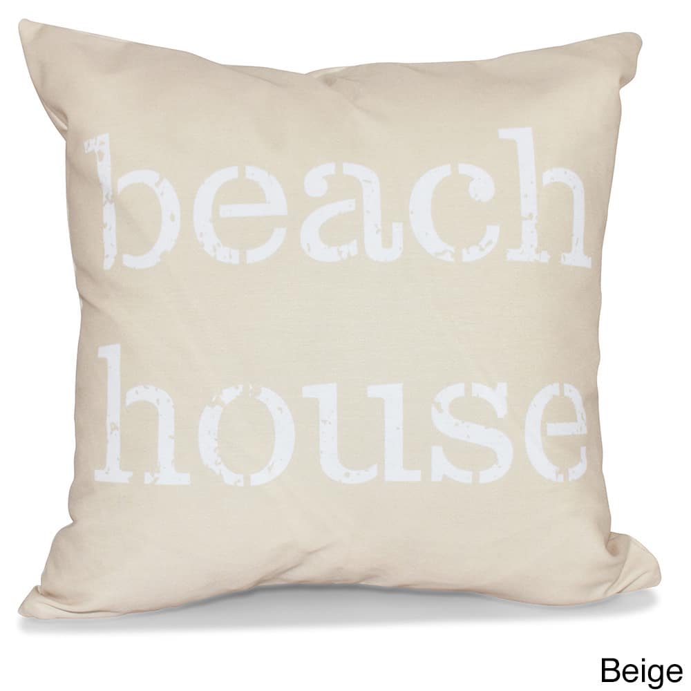Beach House 26-inch Word Print Pillow